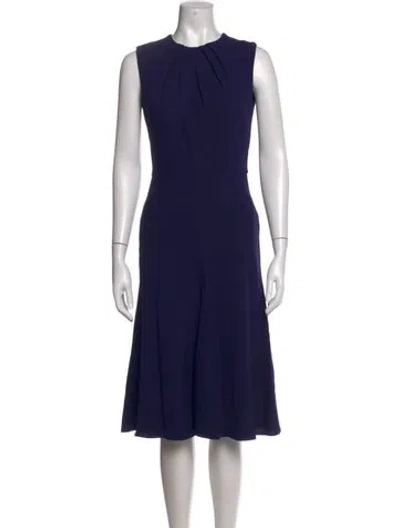 Pre-owned Alexander Mcqueen Virgin Wool Knee-length Dress In Purple