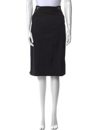 Pre-owned Alexander Mcqueen Virgin Wool Knee-length Skirt In Black