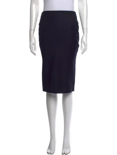 Pre-owned Alexander Mcqueen Virgin Wool Knee-length Skirt In Blue