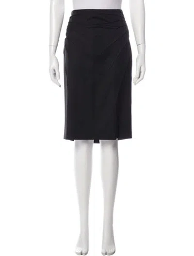 Pre-owned Alexander Mcqueen Virgin Wool Knee-length Skirt W/ Tags In Black