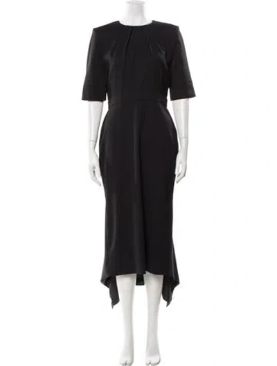 Pre-owned Alexander Mcqueen Virgin Wool Long Dress In Black