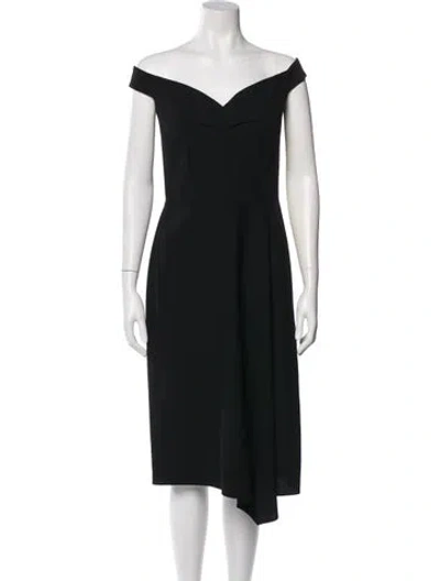 Pre-owned Alexander Mcqueen Virgin Wool Midi Length Dress In Black