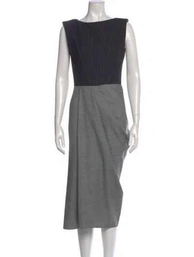Pre-owned Alexander Mcqueen Virgin Wool Midi Length Dress In Multi