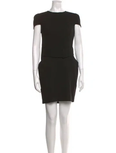 Pre-owned Alexander Mcqueen Virgin Wool Mini Dress In Black