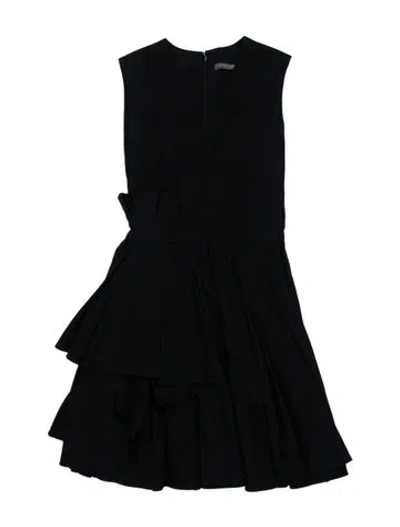 Pre-owned Alexander Mcqueen Virgin Wool Mini Dress In Black