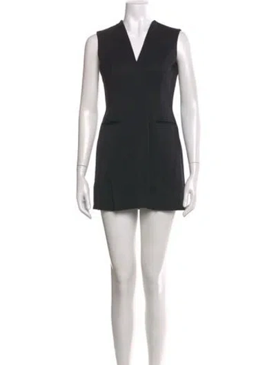 Pre-owned Alexander Mcqueen Virgin Wool Mini Dress In Black