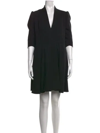 Pre-owned Alexander Mcqueen Virgin Wool Mini Dress In Black