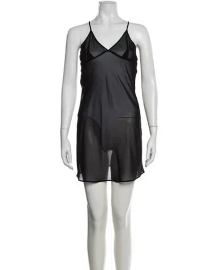 Pre-owned Alexander Mcqueen Virgin Wool Mini Dress In Black