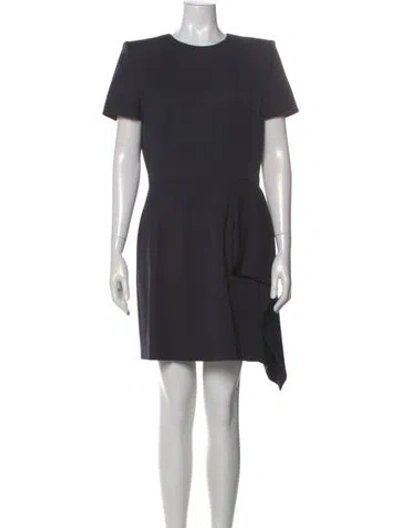 Pre-owned Alexander Mcqueen Virgin Wool Mini Dress In Gray