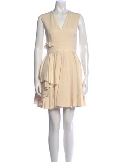 Pre-owned Alexander Mcqueen Virgin Wool Mini Dress In Neutral