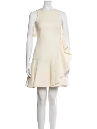 Pre-owned Alexander Mcqueen Virgin Wool Mini Dress W/ Tags In Neutral