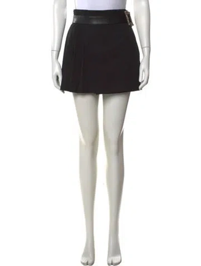Pre-owned Alexander Mcqueen Virgin Wool Mini Skirt In Black