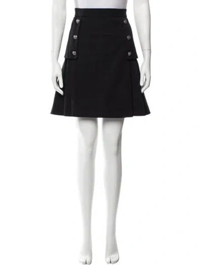 Pre-owned Alexander Mcqueen Virgin Wool Mini Skirt In Black