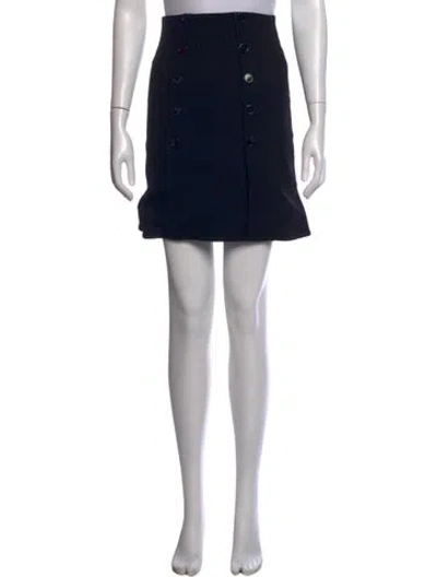 Pre-owned Alexander Mcqueen Virgin Wool Mini Skirt In Black