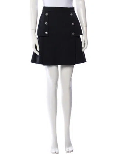 Pre-owned Alexander Mcqueen Virgin Wool Mini Skirt In Blue
