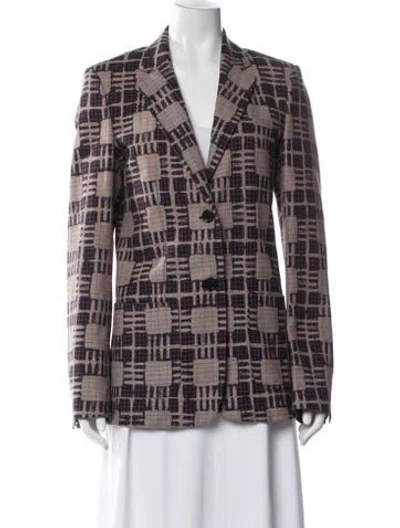 Pre-owned Alexander Mcqueen Virgin Wool Plaid Print Blazer In Neutral