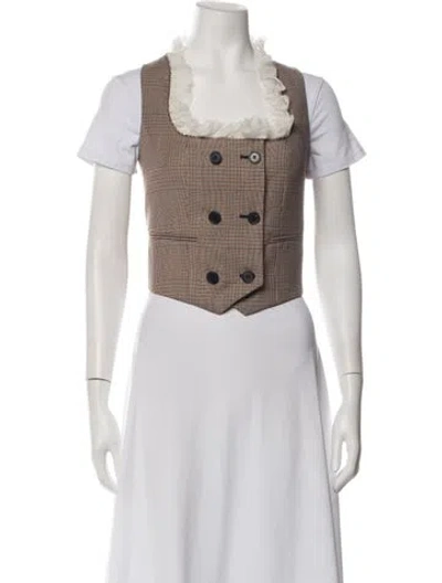 Pre-owned Alexander Mcqueen Virgin Wool Plaid Print Vest In Multicolor