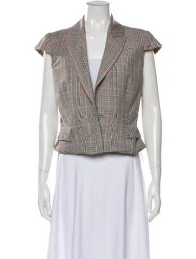 Pre-owned Alexander Mcqueen Virgin Wool Printed Blazer In Gray