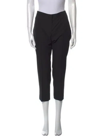 Pre-owned Alexander Mcqueen Virgin Wool Straight Leg Pants In Black