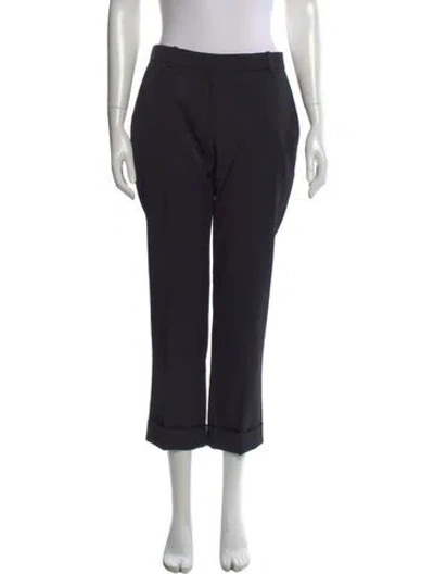 Pre-owned Alexander Mcqueen Virgin Wool Straight Leg Pants In Black
