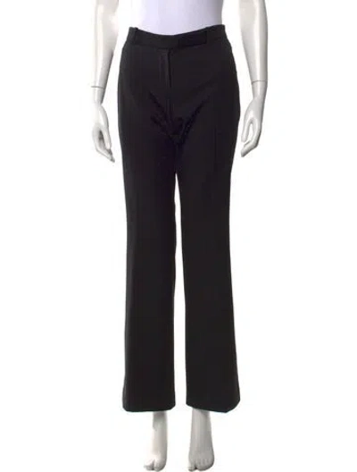 Pre-owned Alexander Mcqueen Virgin Wool Straight Leg Pants In Black