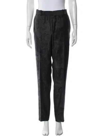 Pre-owned Alexander Mcqueen Virgin Wool Straight Leg Pants In Black
