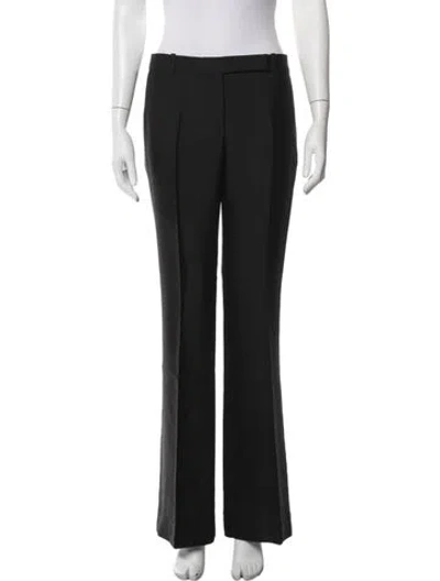 Pre-owned Alexander Mcqueen Virgin Wool Straight Leg Pants In Black