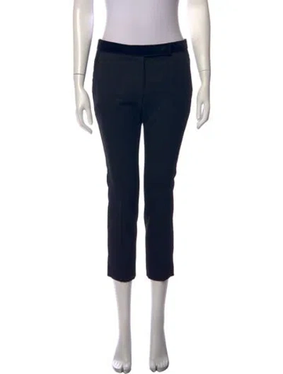Pre-owned Alexander Mcqueen Virgin Wool Straight Leg Pants In Blue