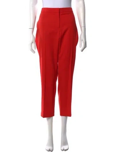 Pre-owned Alexander Mcqueen Virgin Wool Straight Leg Pants W/ Tags In Red