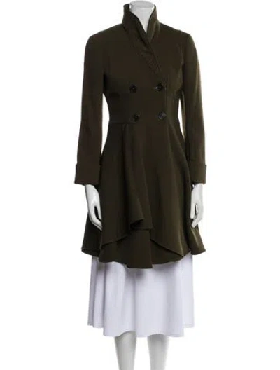 Pre-owned Alexander Mcqueen Virgin Wool Trench Coat W/ Tags In Green