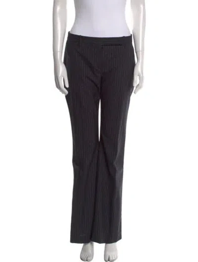 Pre-owned Alexander Mcqueen Virgin Wool Wide Leg Pants In Black