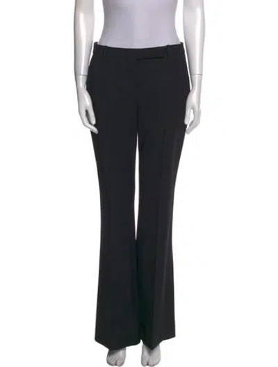 Pre-owned Alexander Mcqueen Virgin Wool Wide Leg Pants In Black