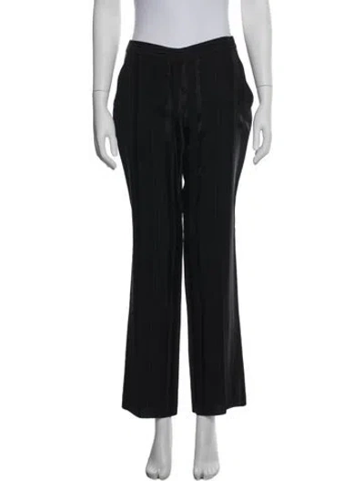 Pre-owned Alexander Mcqueen Virgin Wool Wide Leg Pants In Black