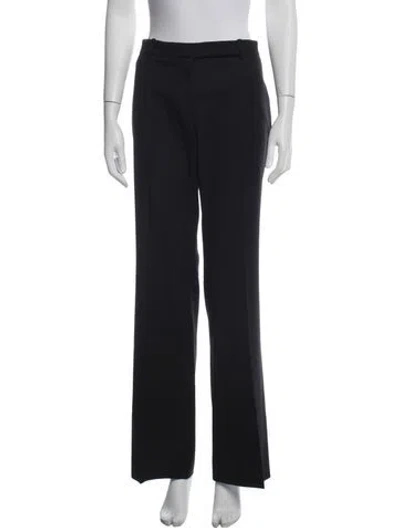 Pre-owned Alexander Mcqueen Virgin Wool Wide Leg Pants In Blue