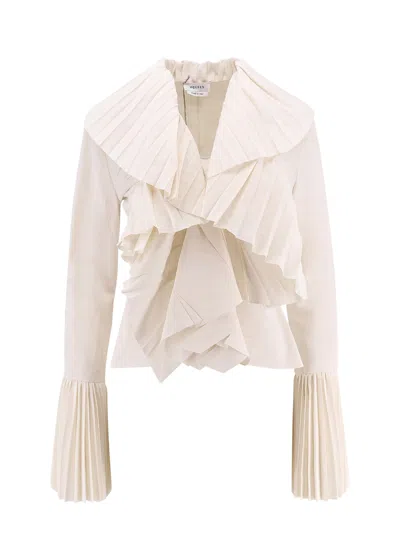 Alexander Mcqueen Viscose Blend Shirt In White