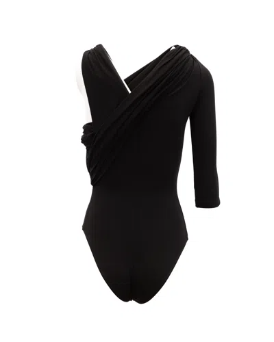 Alexander Mcqueen Viscose Bodysuit In Black