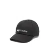 Alexander Mcqueen Logo Cotton Denim Baseball Cap With Curved Brim