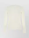 Alexander Mcqueen Viscose Knit Sweater With Asymmetrical Button Detail In Cream
