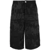 Alexander Mcqueen Viscose Logo-jacquard Shorts In Black