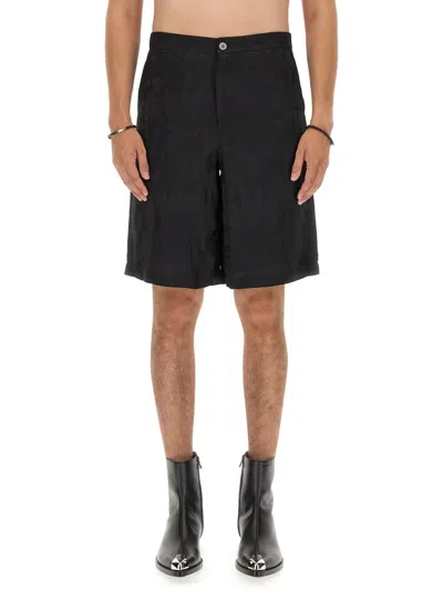 Alexander Mcqueen Viscose Logo-jacquard Shorts In Black