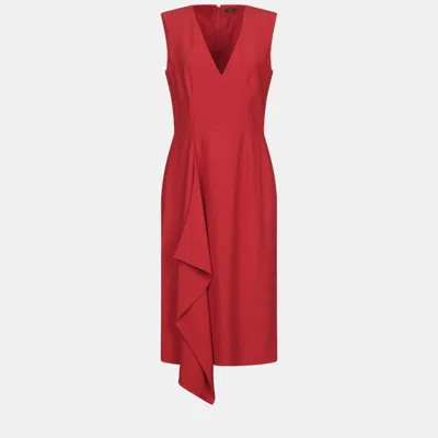 Pre-owned Alexander Mcqueen Viscose Midi Dresses 48 In Red