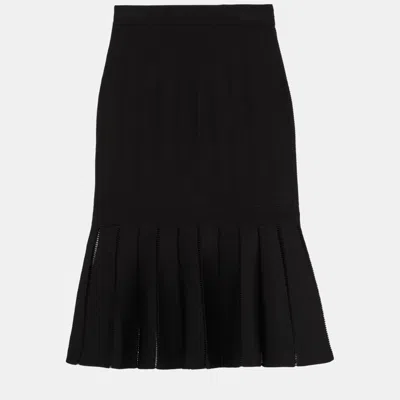 Pre-owned Alexander Mcqueen Viscose Midi Skirt Xs In Black