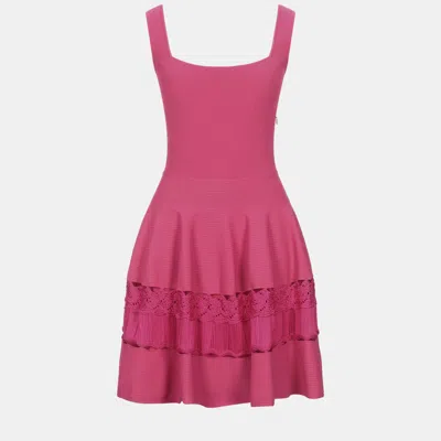 Pre-owned Alexander Mcqueen Viscose Mini Dress L In Pink