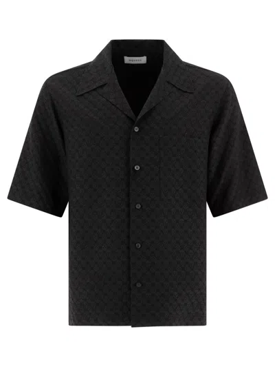 Alexander Mcqueen Viscose Shirt With Subtle Skull Pattern In Black