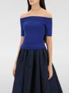 Alexander Mcqueen Bardot Knit Top In Navy