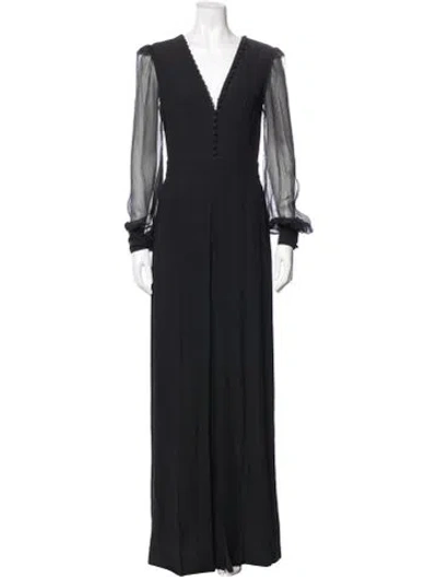 Pre-owned Alexander Mcqueen V-neck Jumpsuit W/ Tags In Black