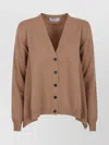 Alexander Mcqueen Vneck Knit Cardigan Long Sleeves In Neutral