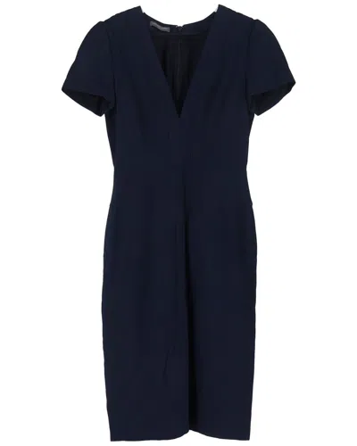 Alexander Mcqueen V-neck Midi Dress In Blue
