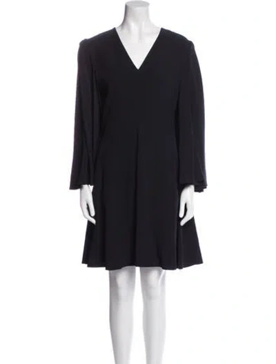 Pre-owned Alexander Mcqueen V-neck Mini Dress In Black