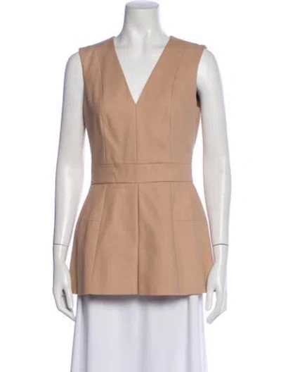 Pre-owned Alexander Mcqueen V-neck Sleeveless Top In Neutral